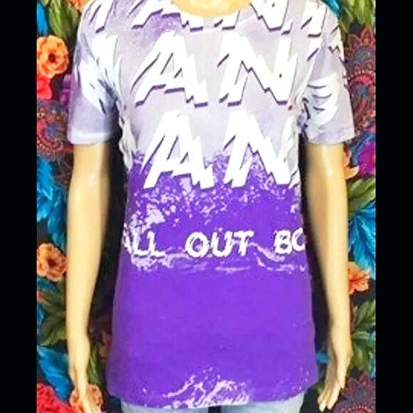 MEN'S FALLOUT BOY SHIRT BAND TOP MENS SIZE MEDIUM PURPLE T-SHIRT EMO ROCK POP - Picture 6 of 6